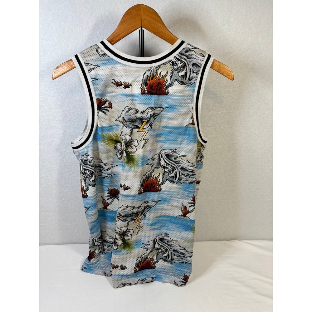 Lurking Class Sketchy Tank Skull Tropical Mesh Basketball Jersey Men's M - Picture 2 of 8